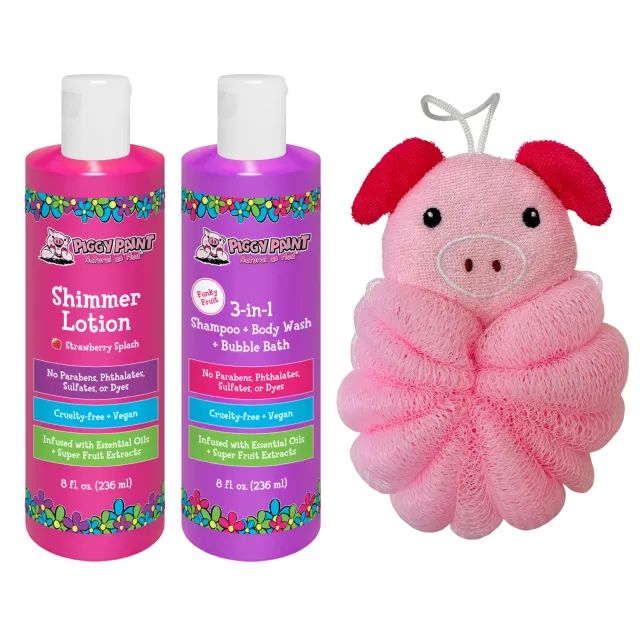 Piggy Paint Bath Besties badesæt 3 dele børnevenlig