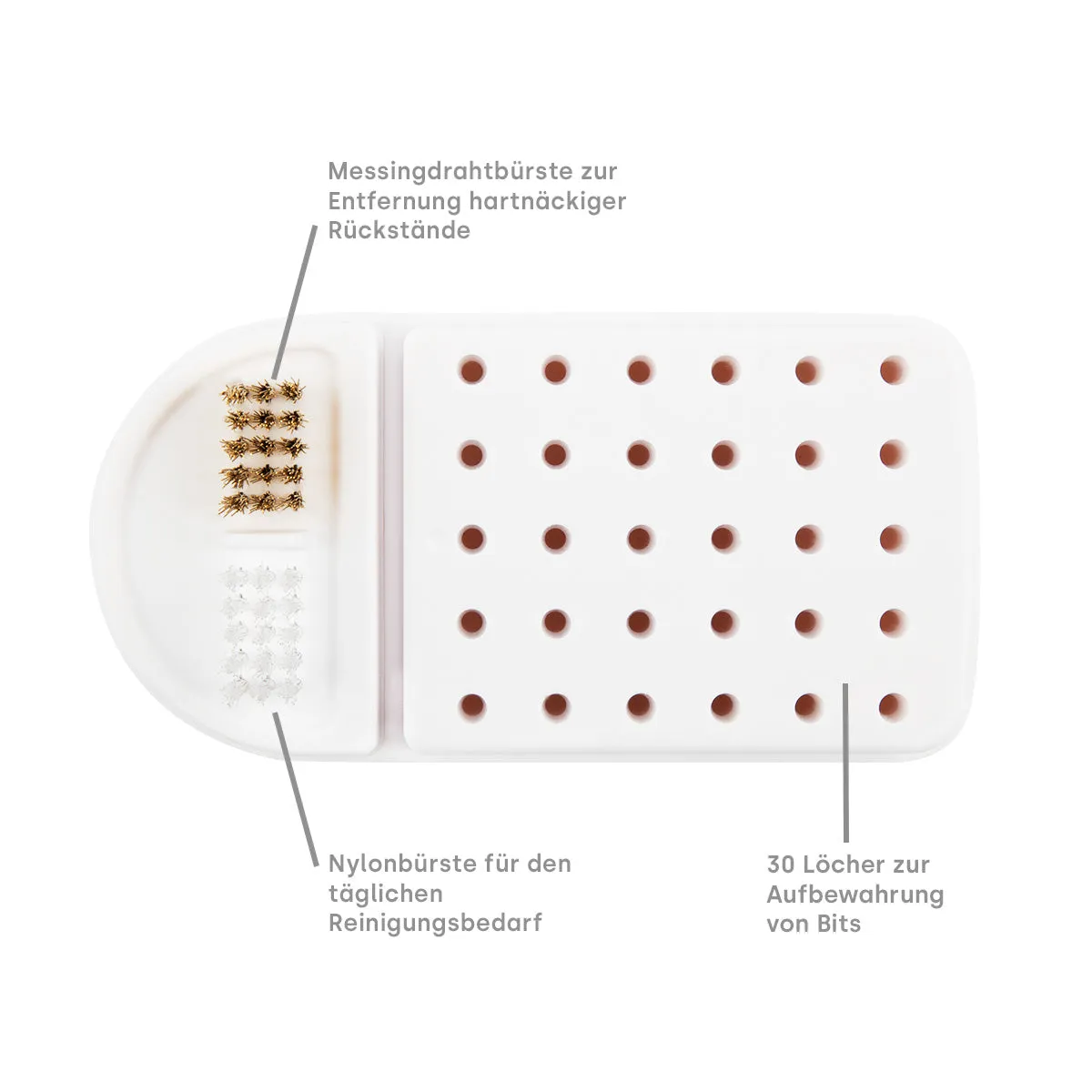 Emmi-Nail Bitholder opbevaringsboks 30 huller akryl