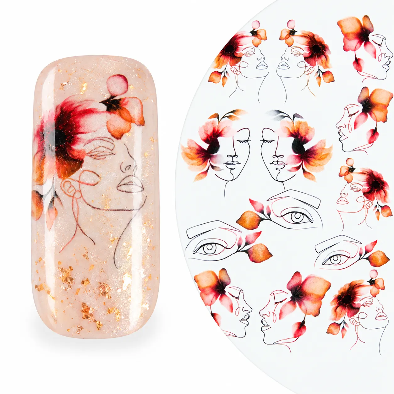 Emmi-Nail watertattoo med blomstermotiv
