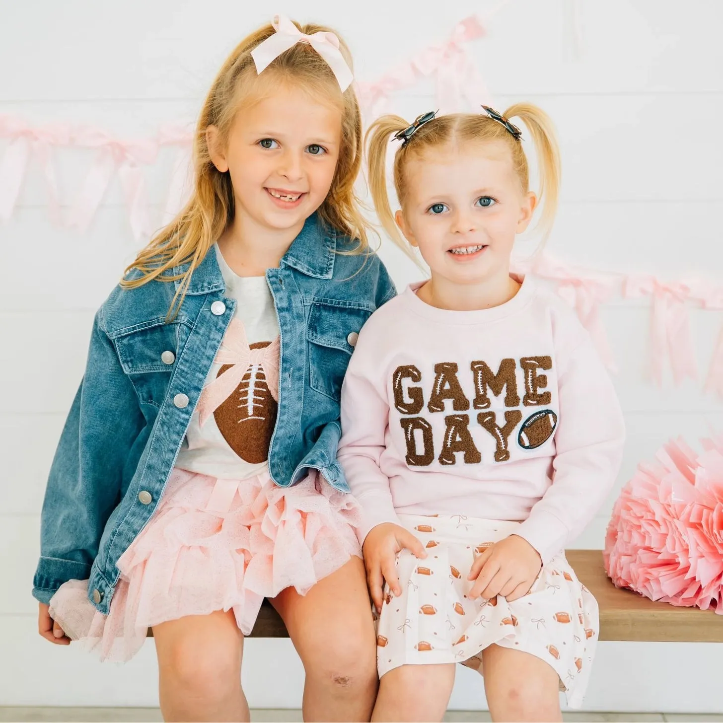 Piggy Paint Game Day Glitter Bow Clip Set hårespænder football 2 stk.