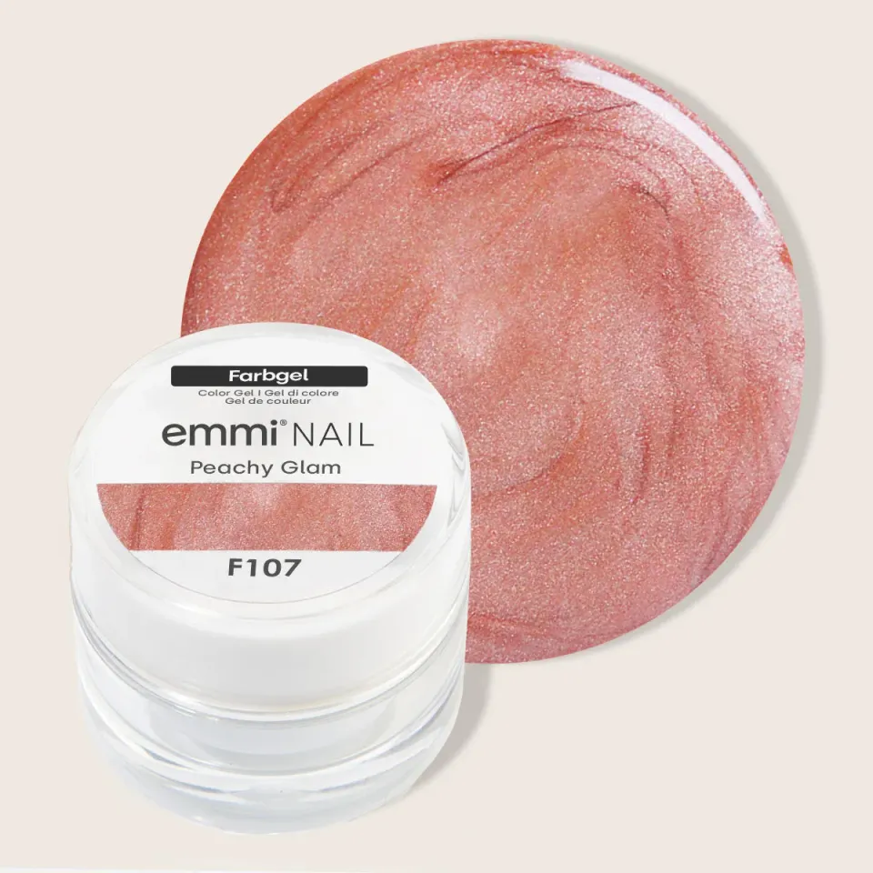 Emmi-Nail Peachy Glam F107 farvegel fersken 5 ml vegansk