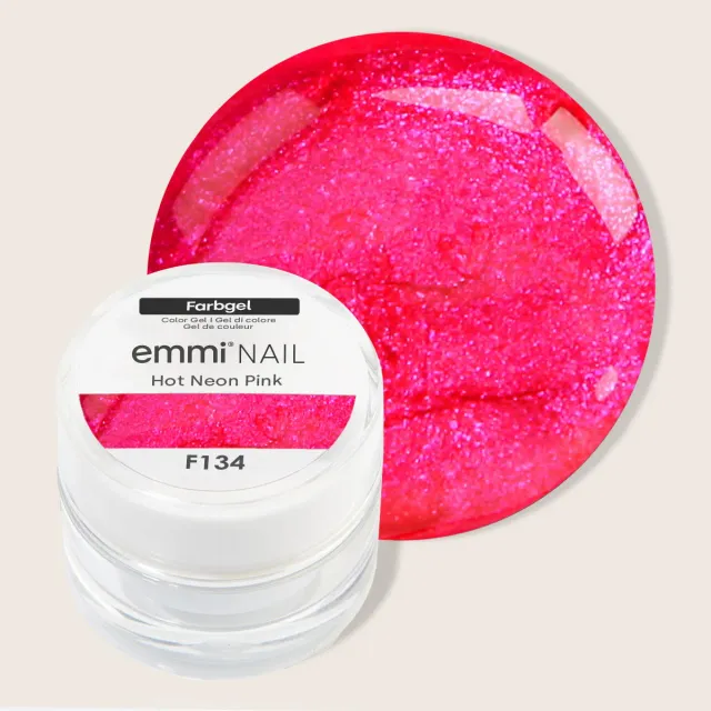 Emmi-Nail Hot Neon Pink F134 farvegel 5 ml vegansk