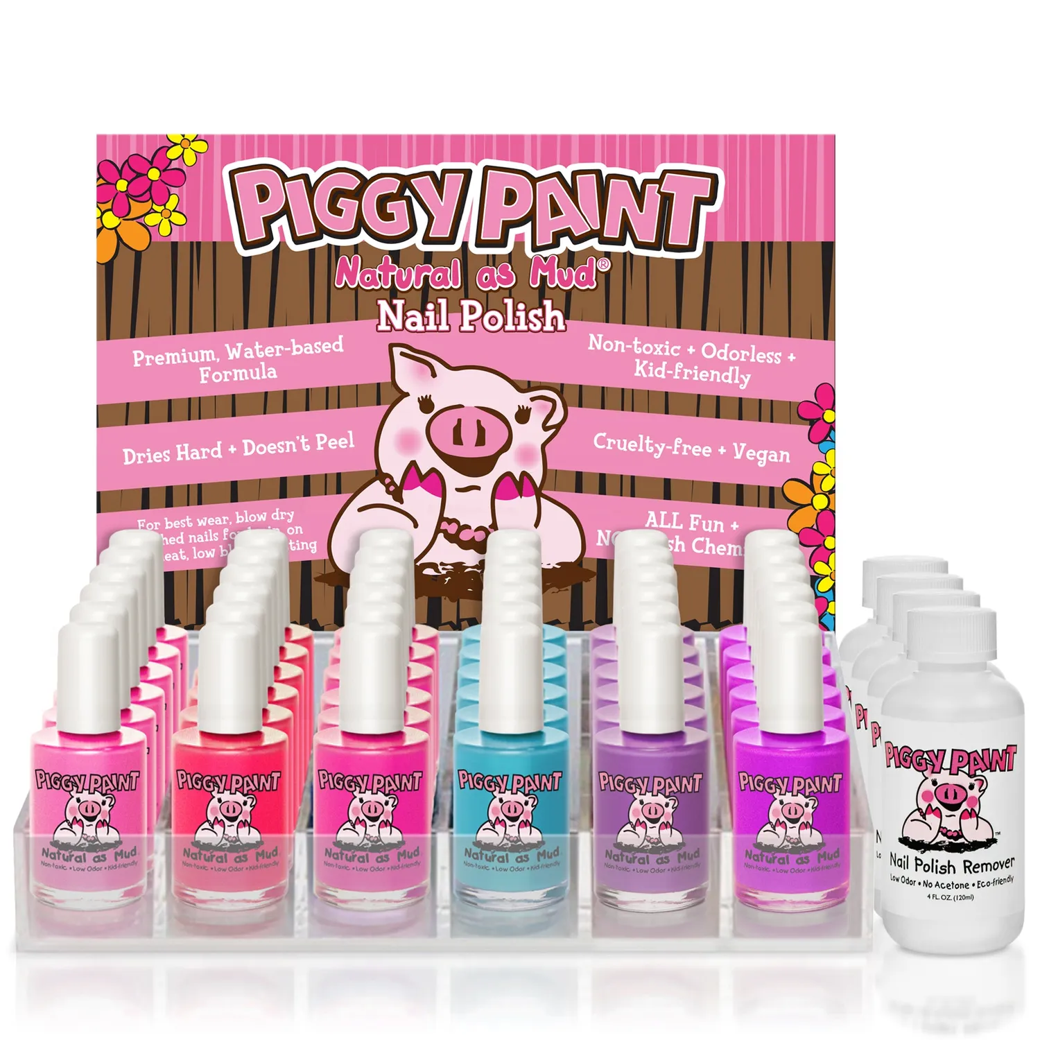 Piggy Paint 36 Polish displaystativ akryl til 36 lakker