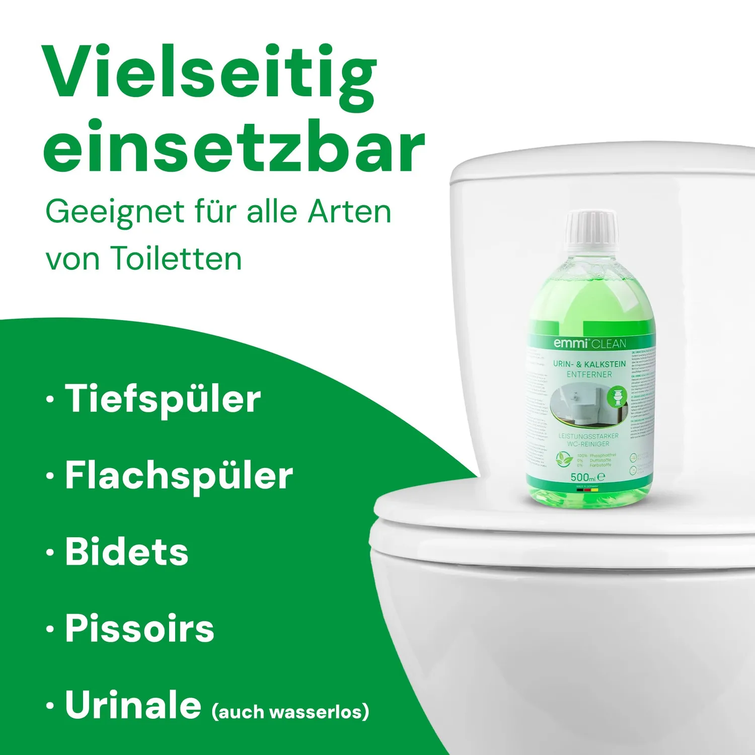 Emmi-Nail emmi-CLEAN Urin- und Kalkstein Entferner rengøringsmiddel 500 ml koncentreret