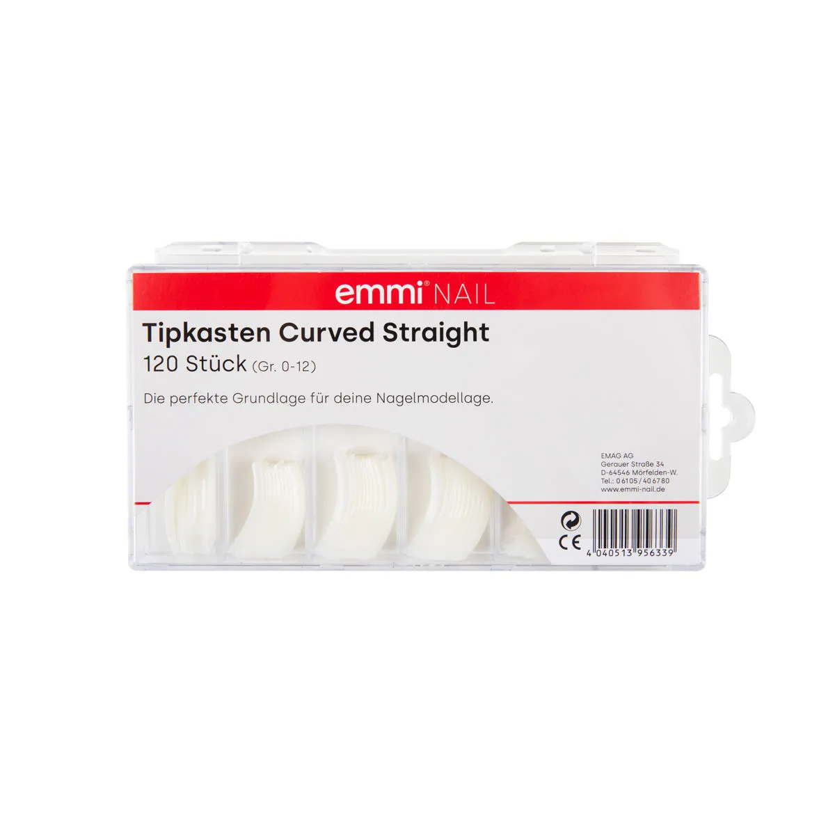 Emmi-Nail Tipkasten Curved Straight negletips 100 stk