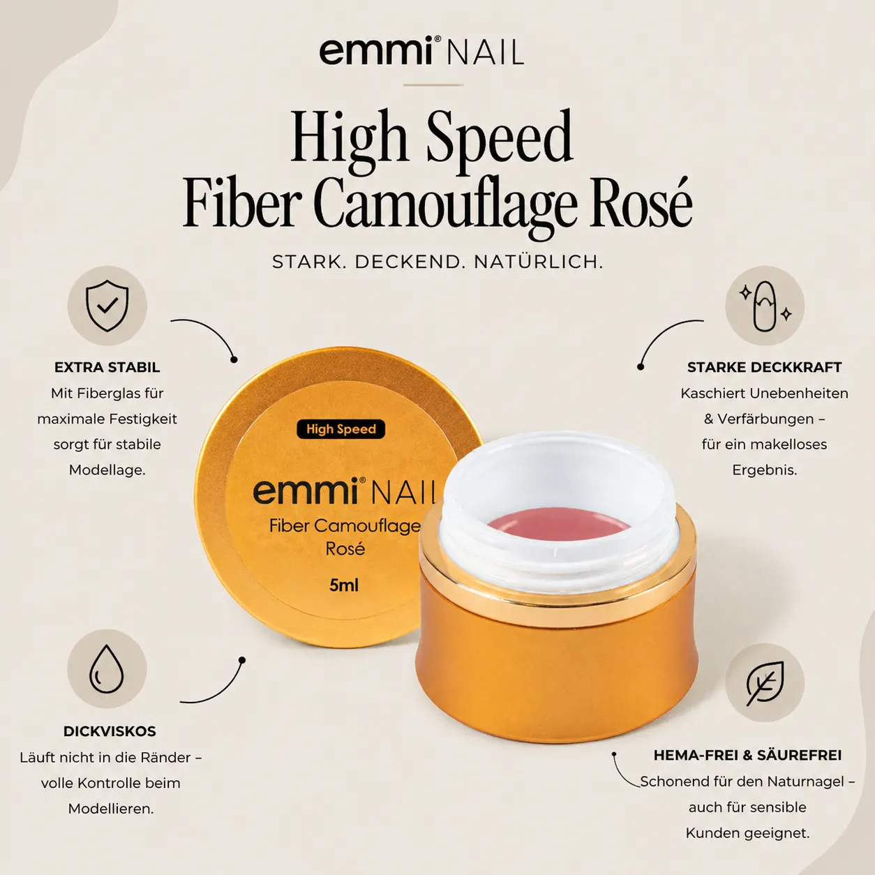 Emmi-Nail High-Speed Fiber Camouflage covergel fiberglas