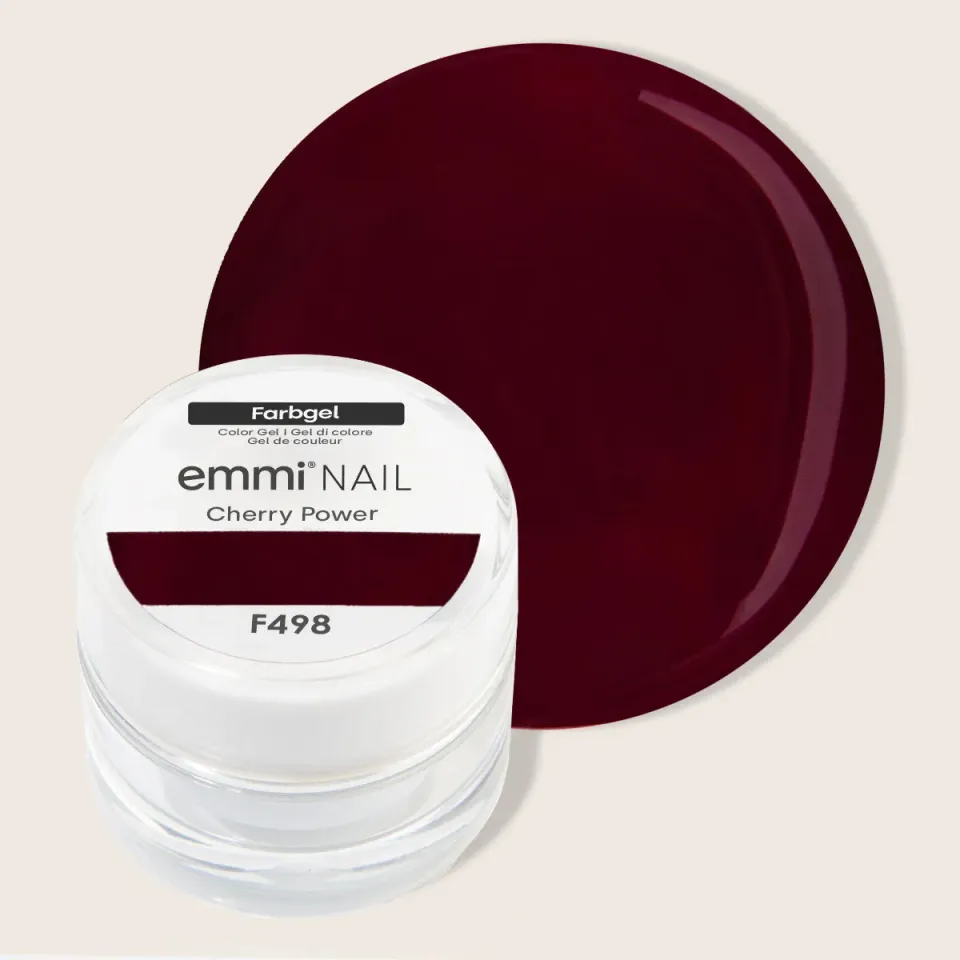 Emmi-Nail Cherry Power F498 farvegel 5ml kirsebærrød