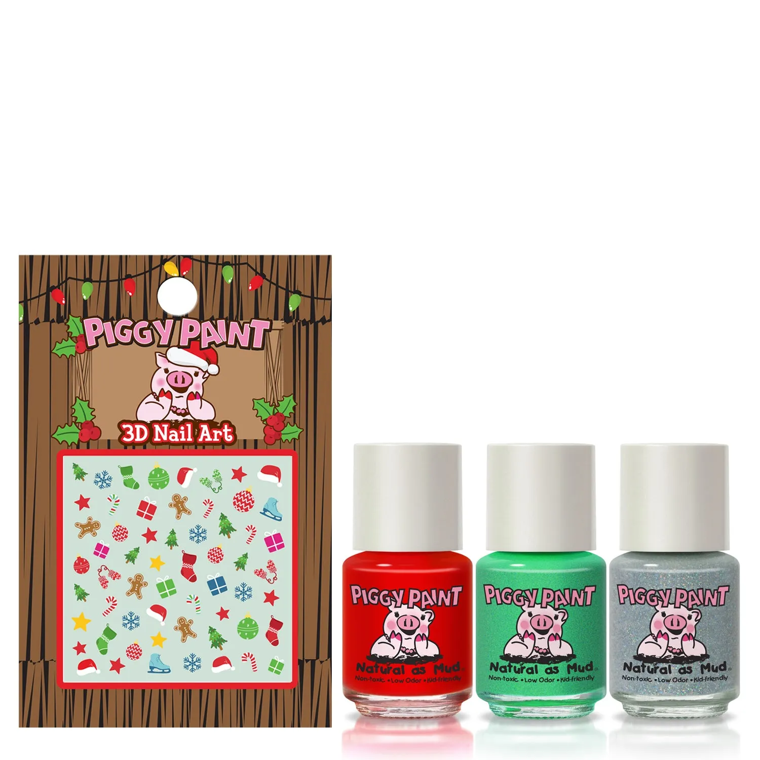 Piggy Paint Santa's Sweetie neglelaksæt 3 stk børnevenlig