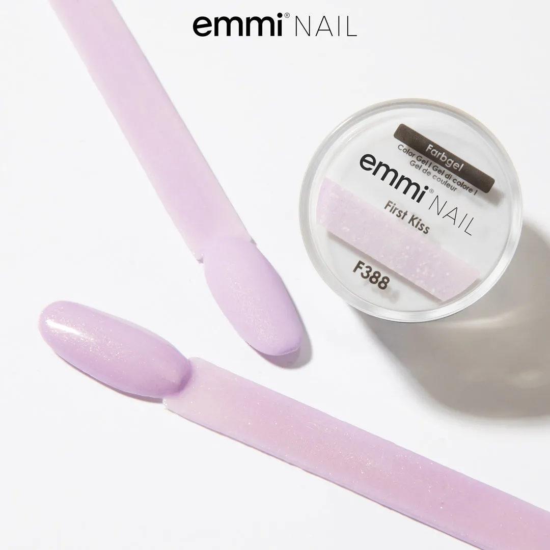 Emmi-Nail First Kiss F388 farvegel 5ml lilla glitter