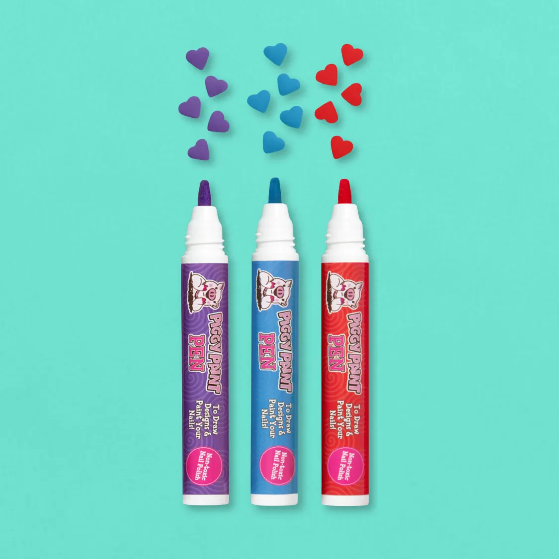 Piggy Paint Princess Pop Pen neglelak 3-pak til børn