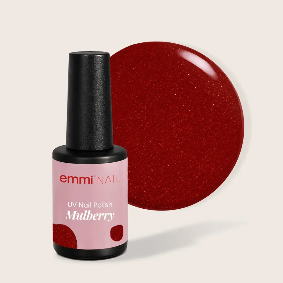 Emmi-Nail Shellac L528 UV-lak Mulberry 8 ml rød glitter