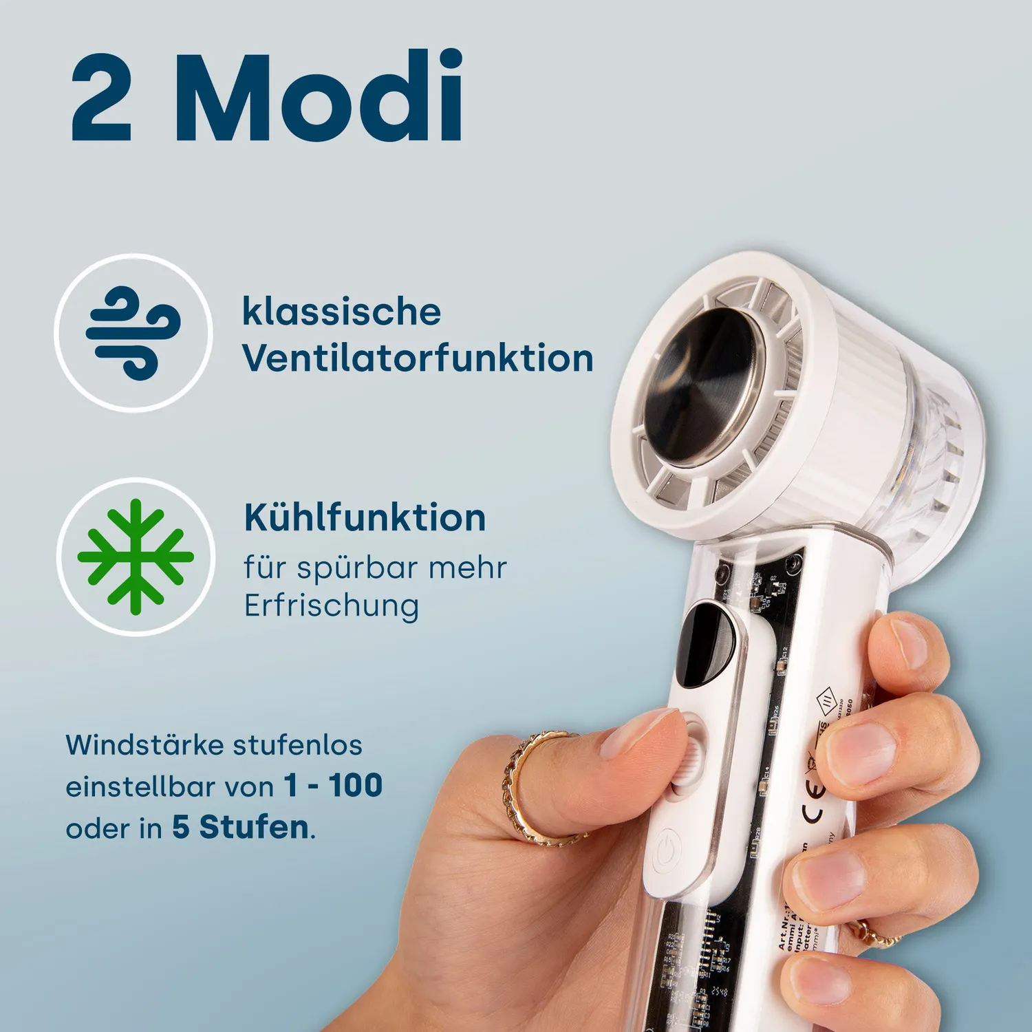 Emmi-Nail emmi-Air håndventilator med kølefunktion
