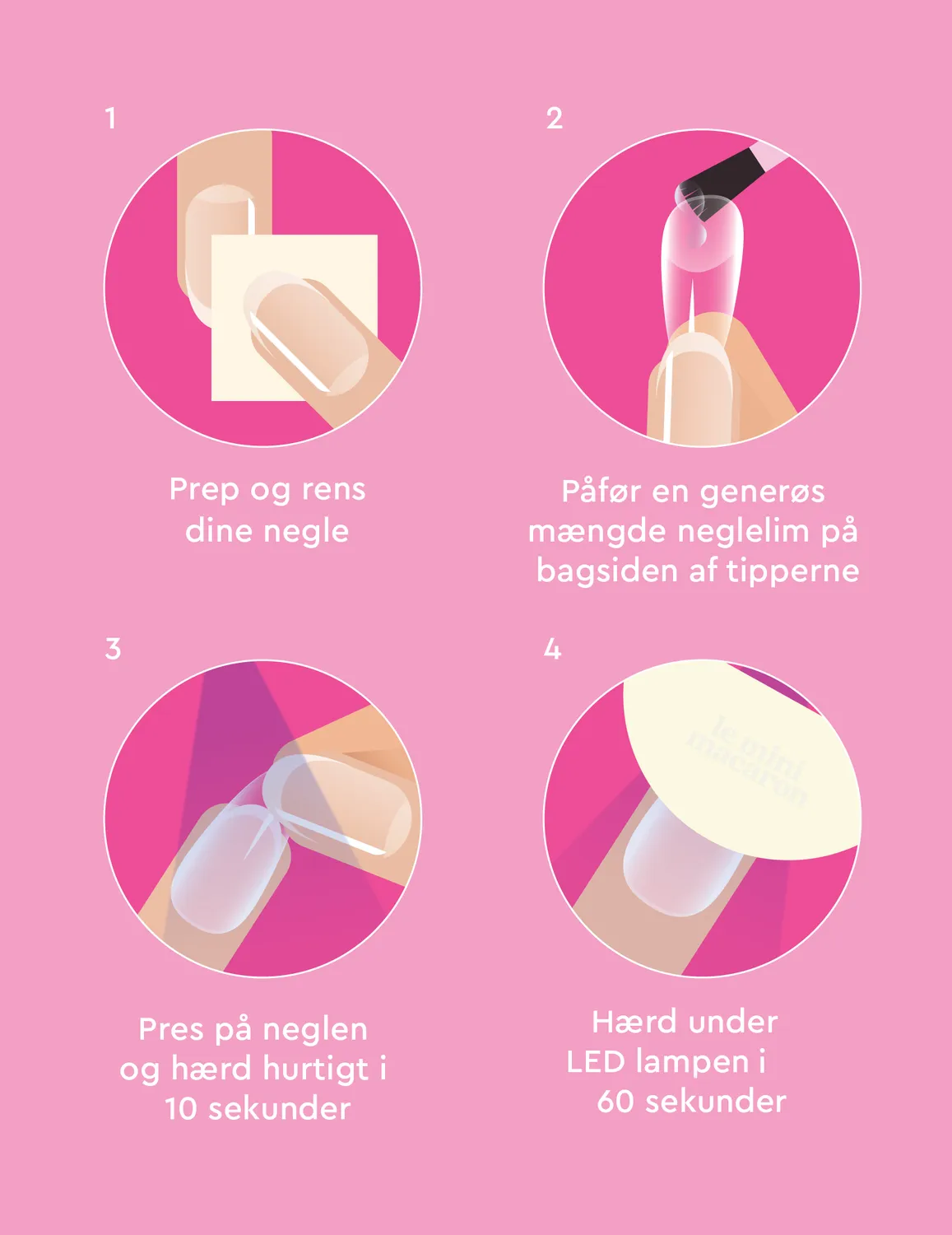 Le Mini Macaron Soft Gel Tips startsæt Medium Almond LED