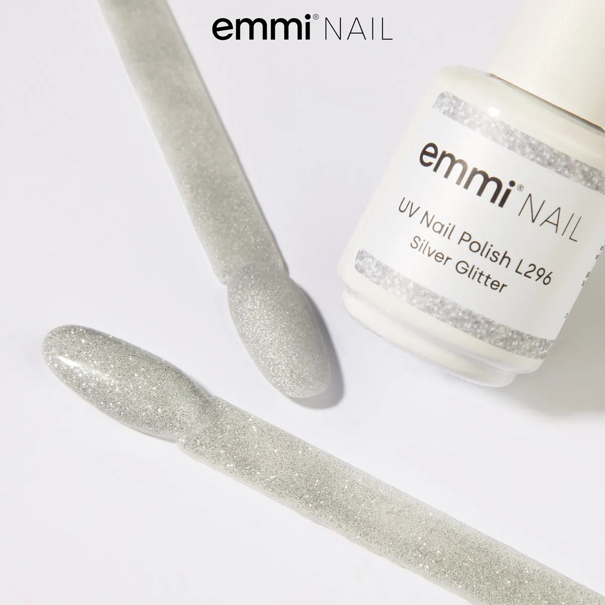 Emmi Shellac Silver Glitter L296 UV-lak sølv 15 ml
