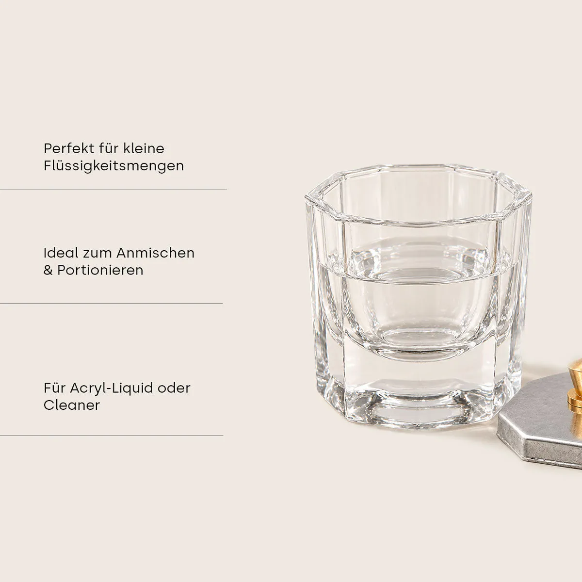 Emmi-Nail Dappen Dish glas med låg 7,5 ml til akryl