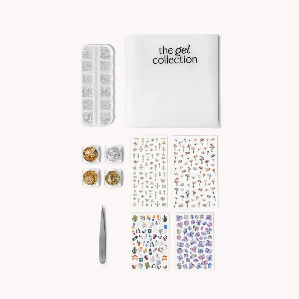 The Gel Collection Nail Art Kit neglesæt med stickers og folie