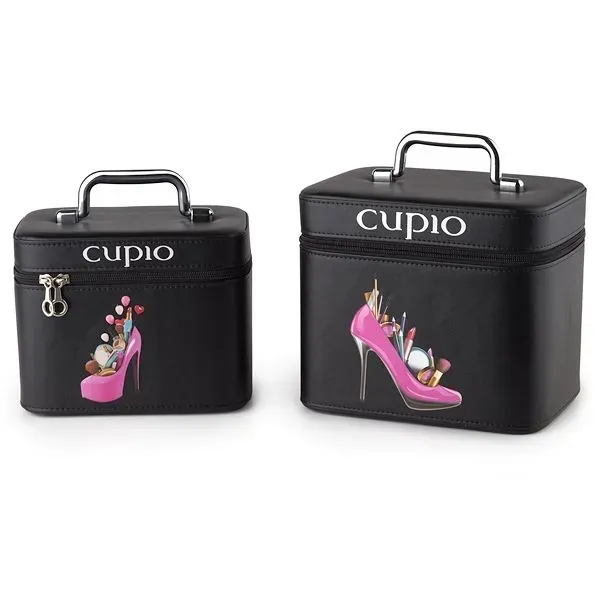 Cupio Nordic High Heels kosmetiktasker sort sæt med 2