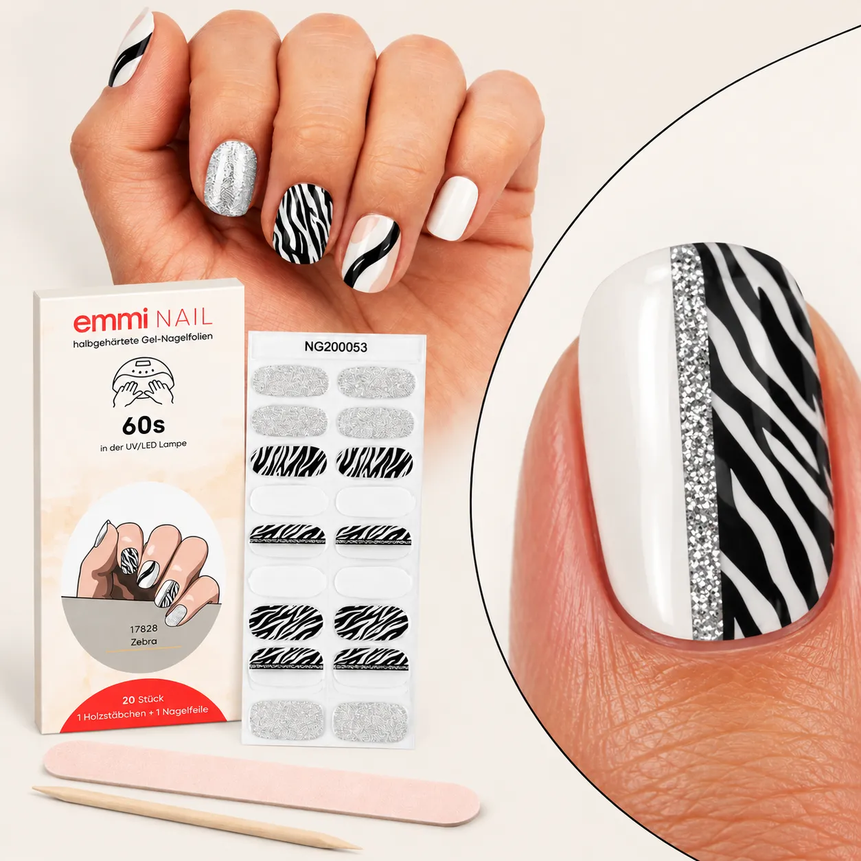 Emmi-Nail Gel Nagelfolien wraps 20 stk