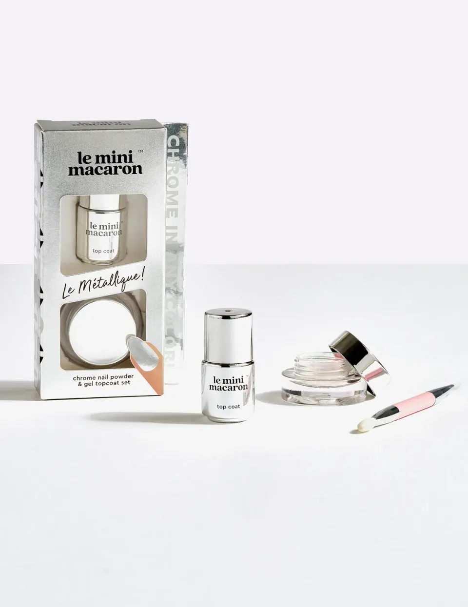Le Mini Macaron Le Métallique chrome sæt 5 ml sølv