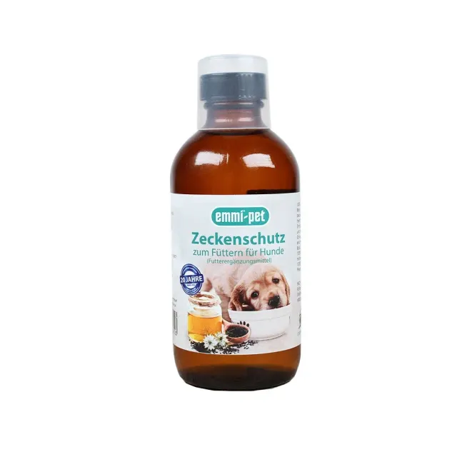 Emmi-Pet Flåtbeskyttelse fodertilskud 240ml sortkommenolie