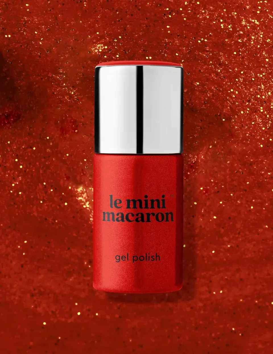 Le Mini Macaron Lucky Red gellak 8,5 ml rød glitter