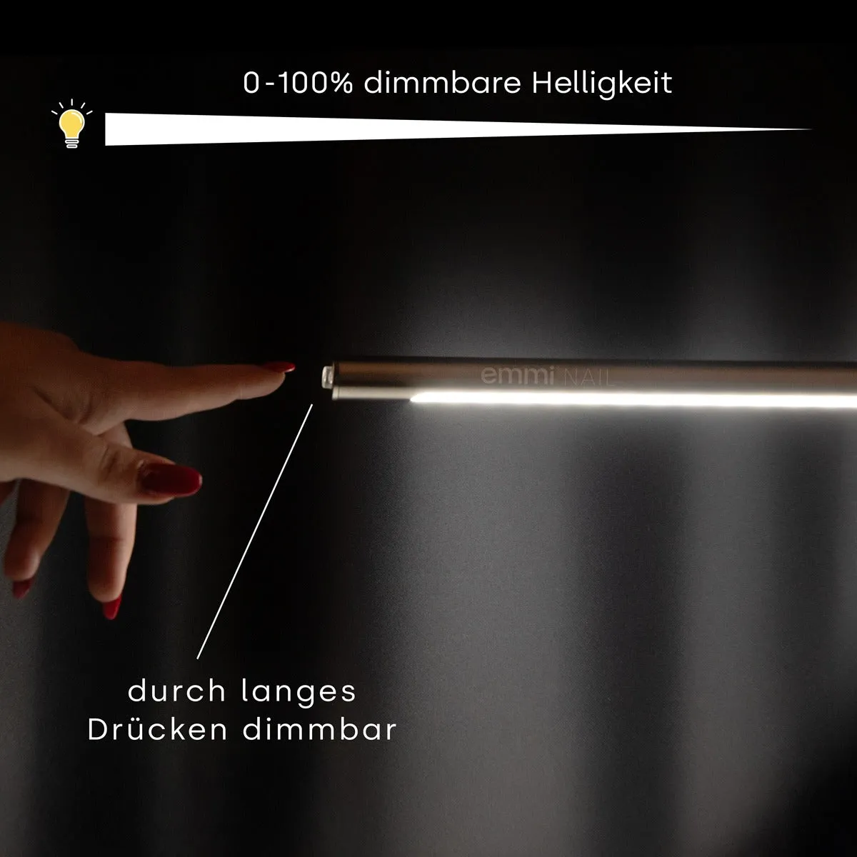 Emmi-Nail Flexi LED arbejdslampe Stainless Steel dæmpbar