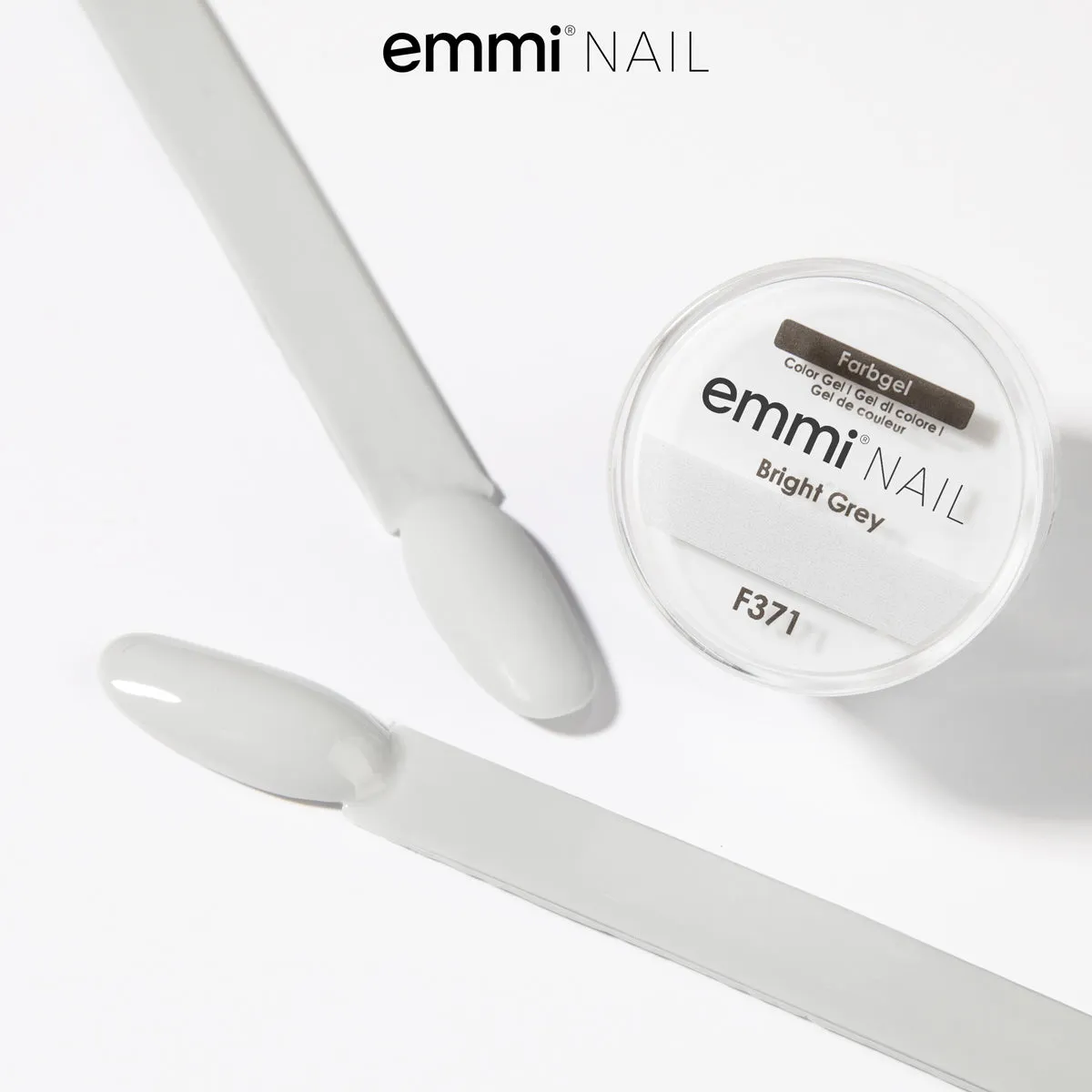 Emmi-Nail Bright Grey F371 farvegel 5 ml lysegrå