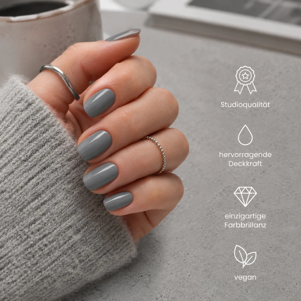 Emmi-Nail F372 Grey Wolf farvegel 5ml grå