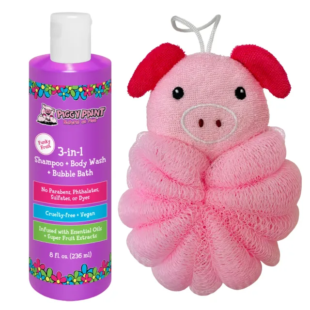 Piggy Paint Bathtime Bubbles badesæt med 3-i-1 vask