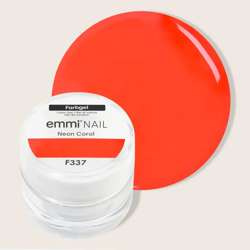 Emmi-Nail Neon Coral F337 farvegel 5 ml vegansk