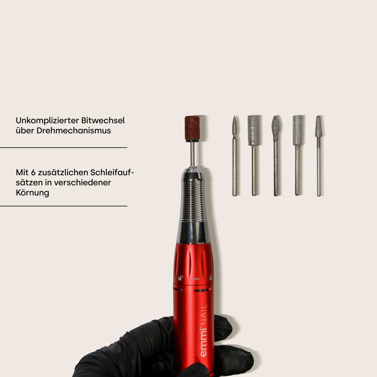 Emmi-Nail USB neglefræser med bitsæt rejse
