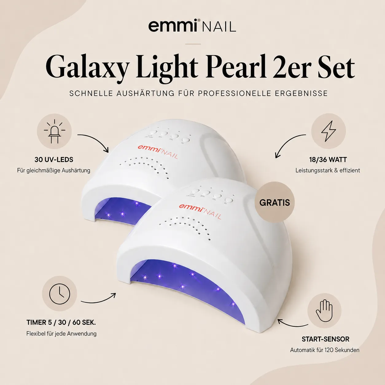 Emmi-Nail Galaxy UV/LED neglelampe sæt 2 stk 36W
