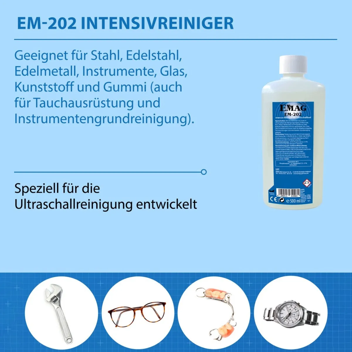 Emmi-Nail EM-202 instrumentrens 500ml ultralyd