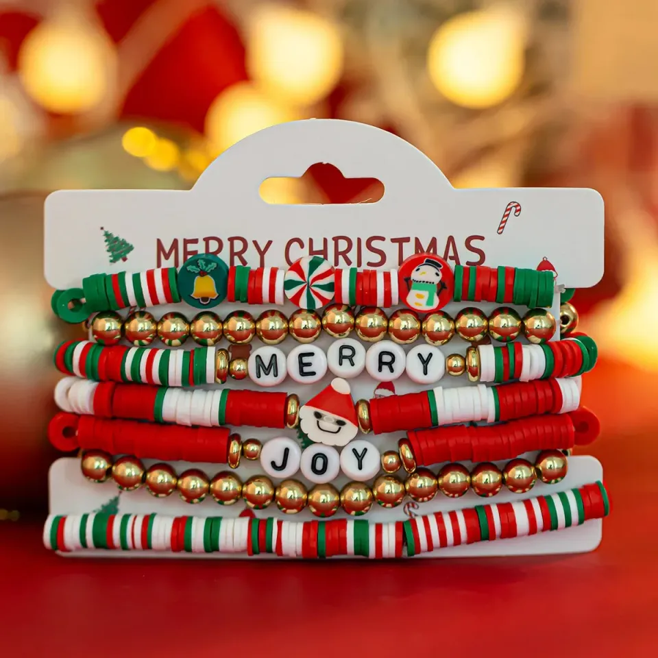 Piggy Paint Christmas Red Green armbåndssæt 7-pak