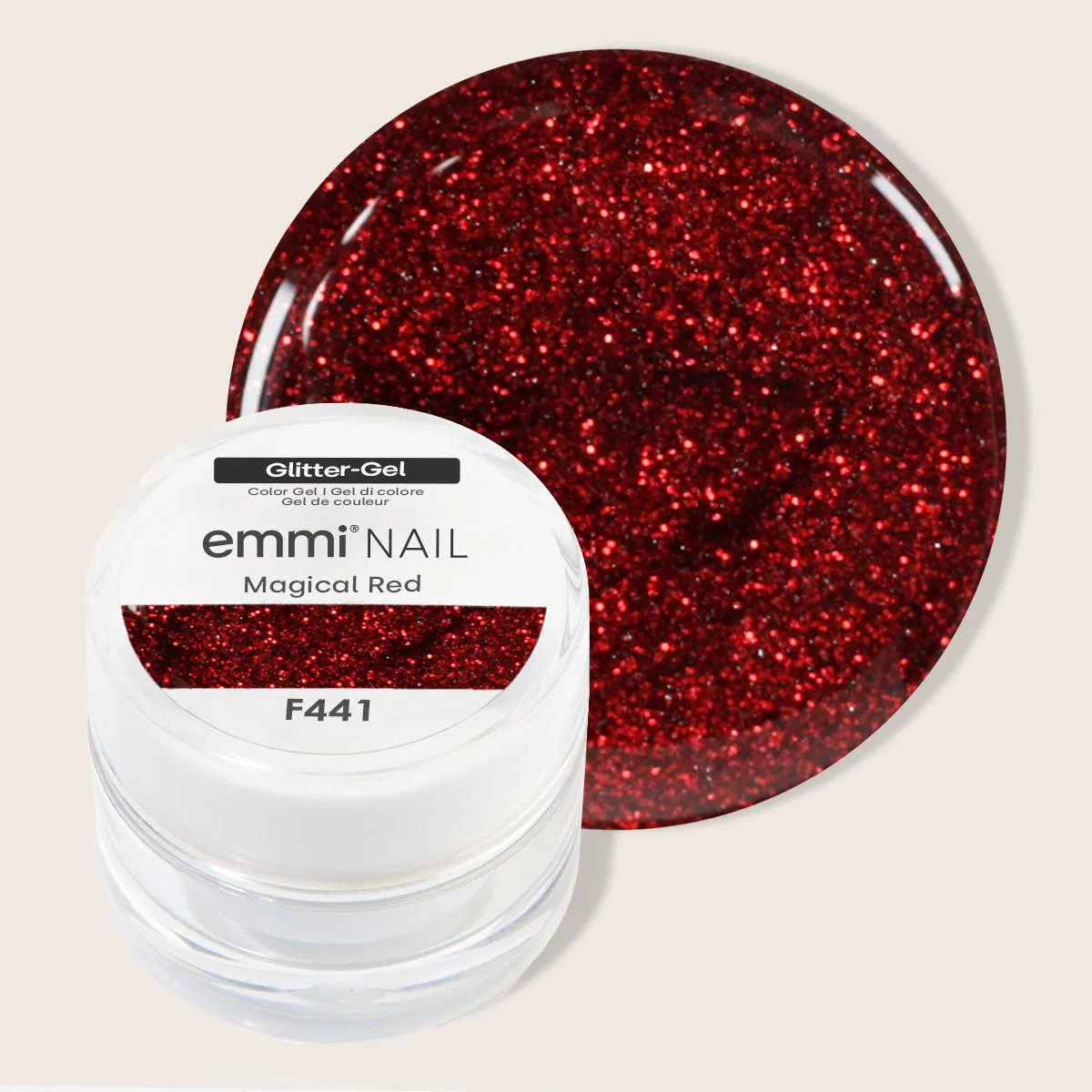 Emmi-Nail glitter farvegel med glimmer