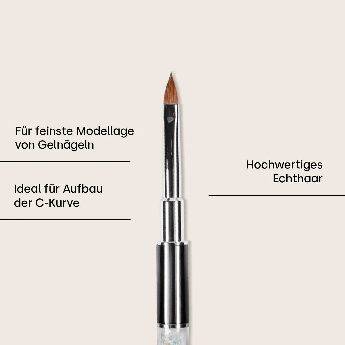 Emmi-Nail gelpensel str. 6 sort katte-tunge