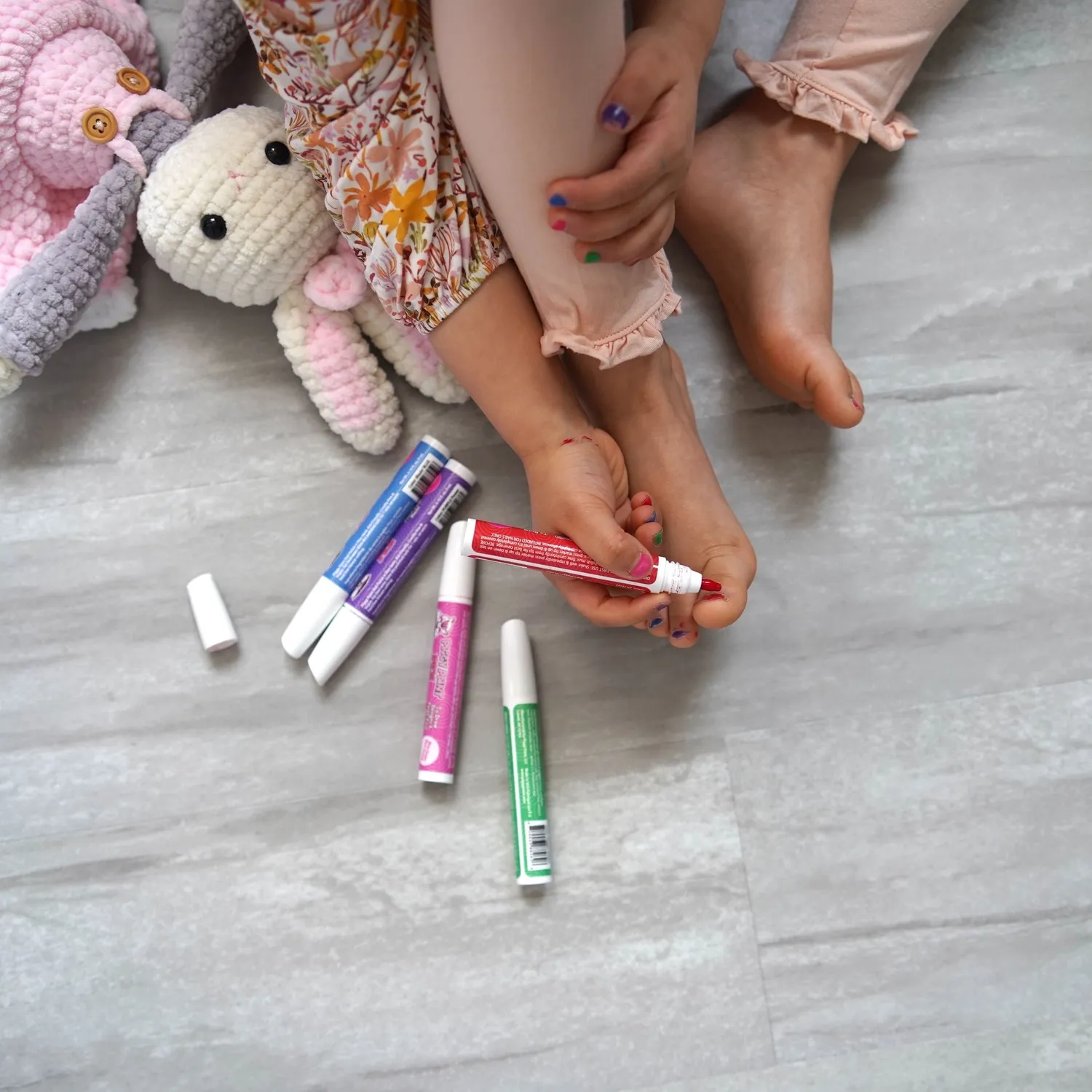 Piggy Paint Twinsies Pen Set neglelak 2 stk lyserød blå