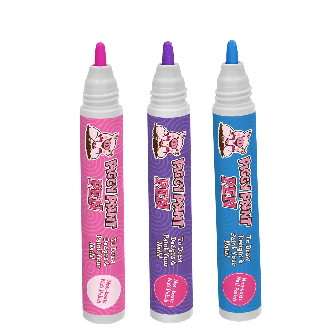 Piggy Paint Positively Piggy Pen neglelakpen 3-pak vandbaseret