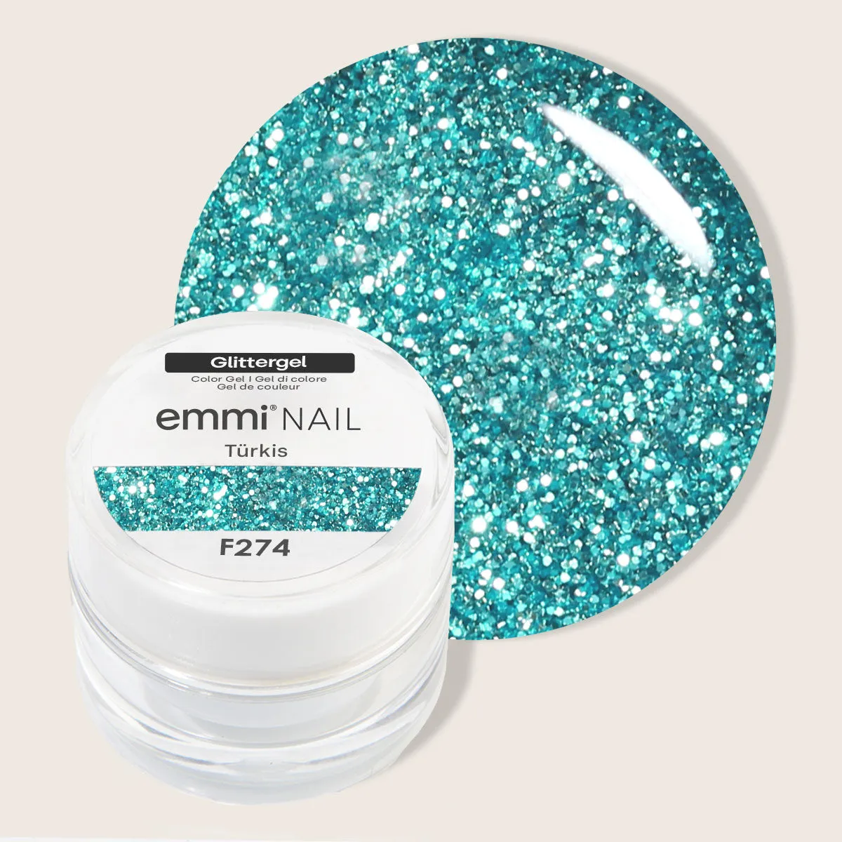 Emmi-Nail glitter farvegel med glimmer