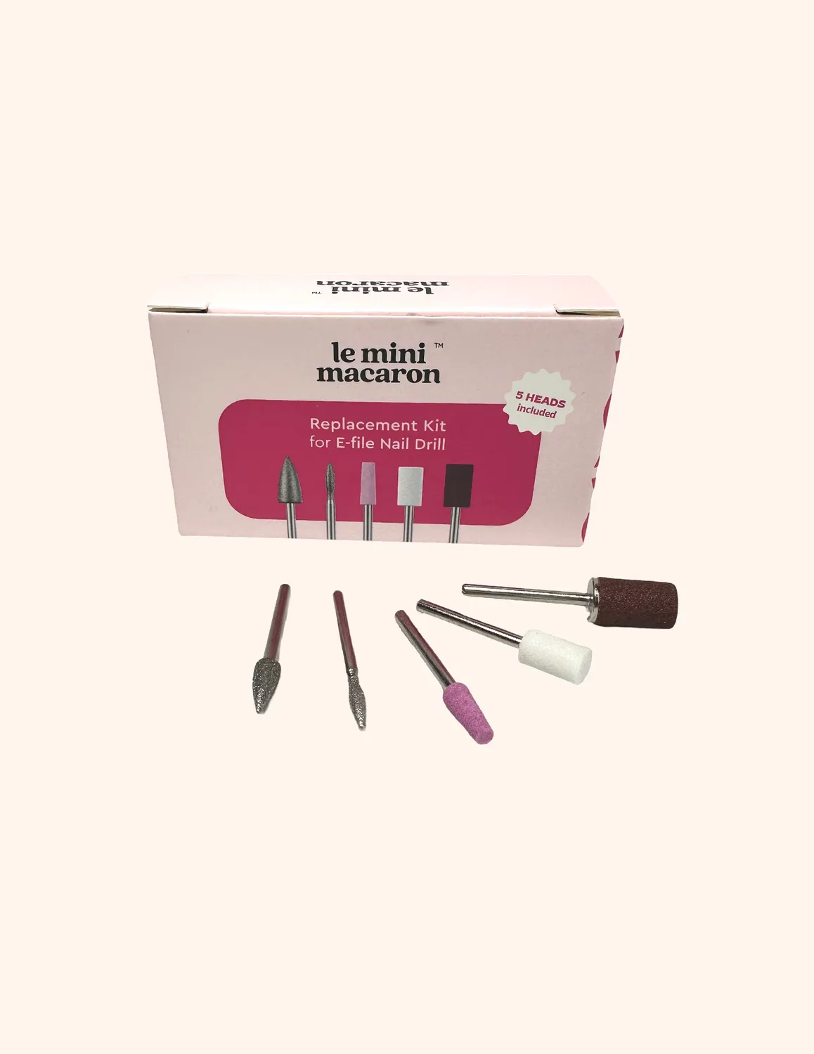 Le Mini Macaron E-File Nail Drill erstatningssæt 9 hoveder