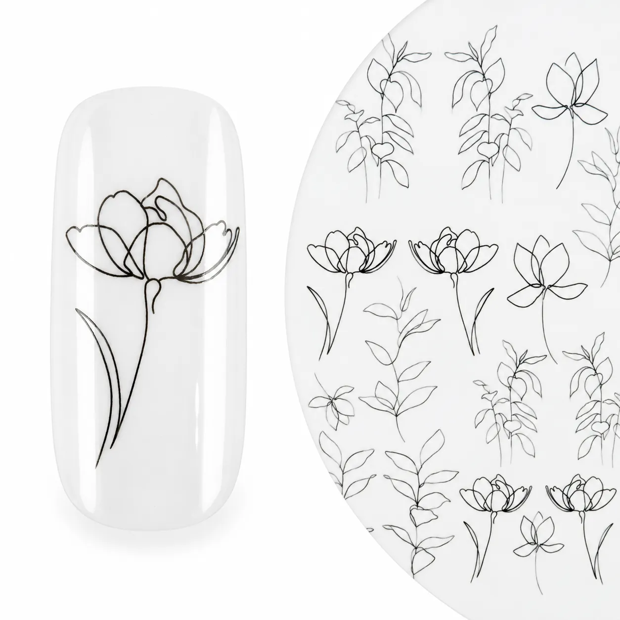 Emmi-Nail watertattoo med blomstermotiv