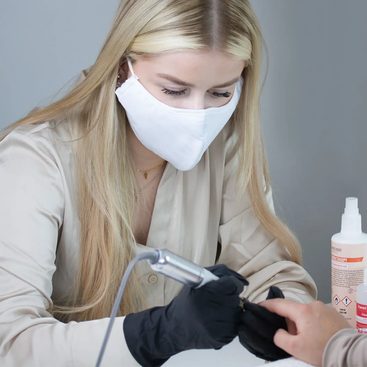 Emmi-Nail støvmaske vaskbar 10 stk nano-sølv