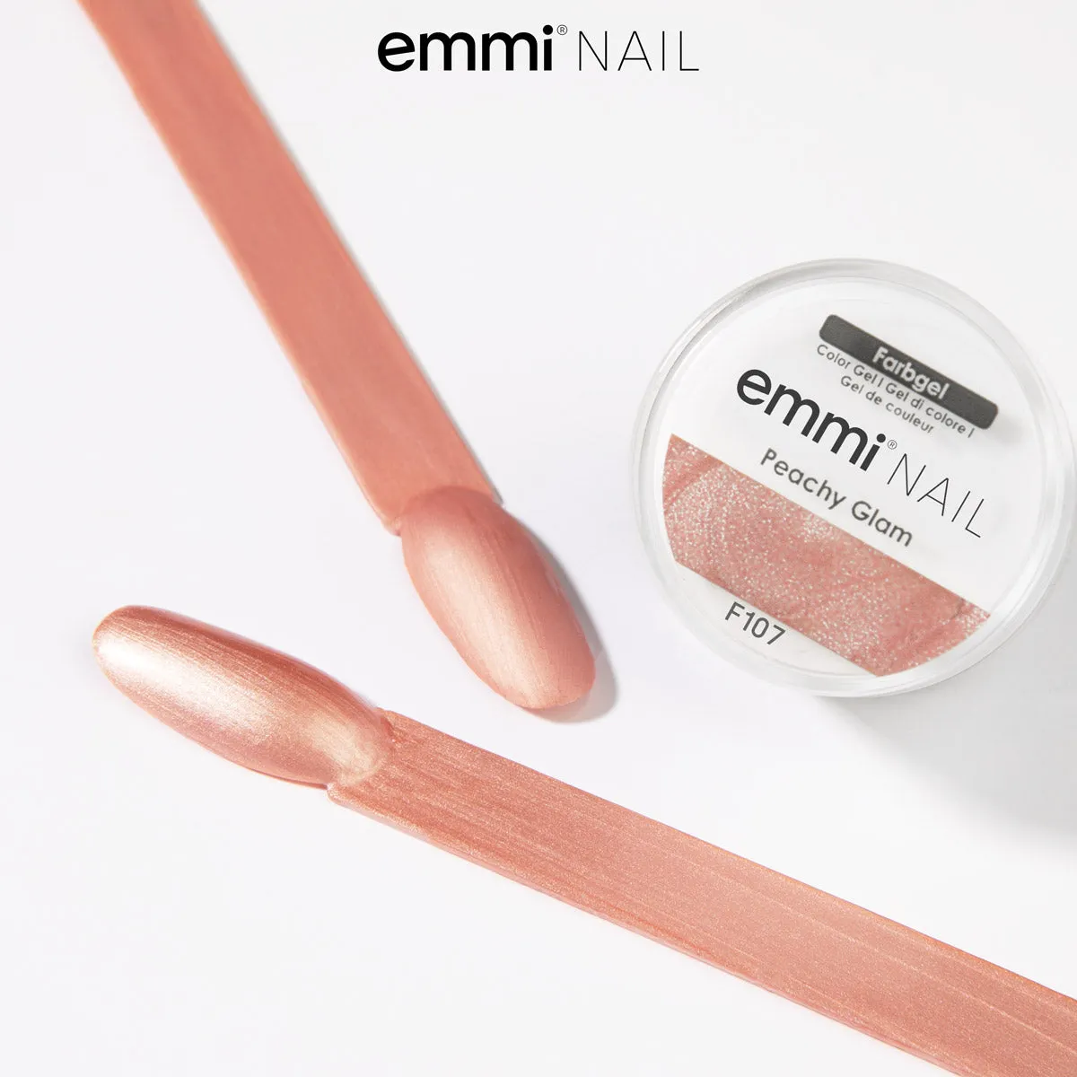 Emmi-Nail Peachy Glam F107 farvegel fersken 5 ml vegansk