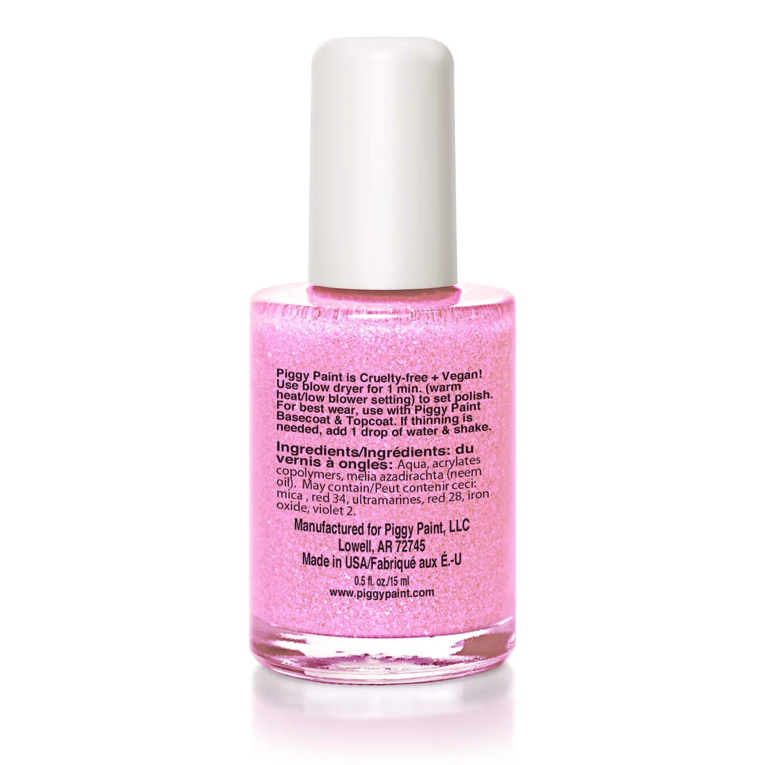 Piggy Paint Tickled Pink neglelak glitter lys pink 15 ml