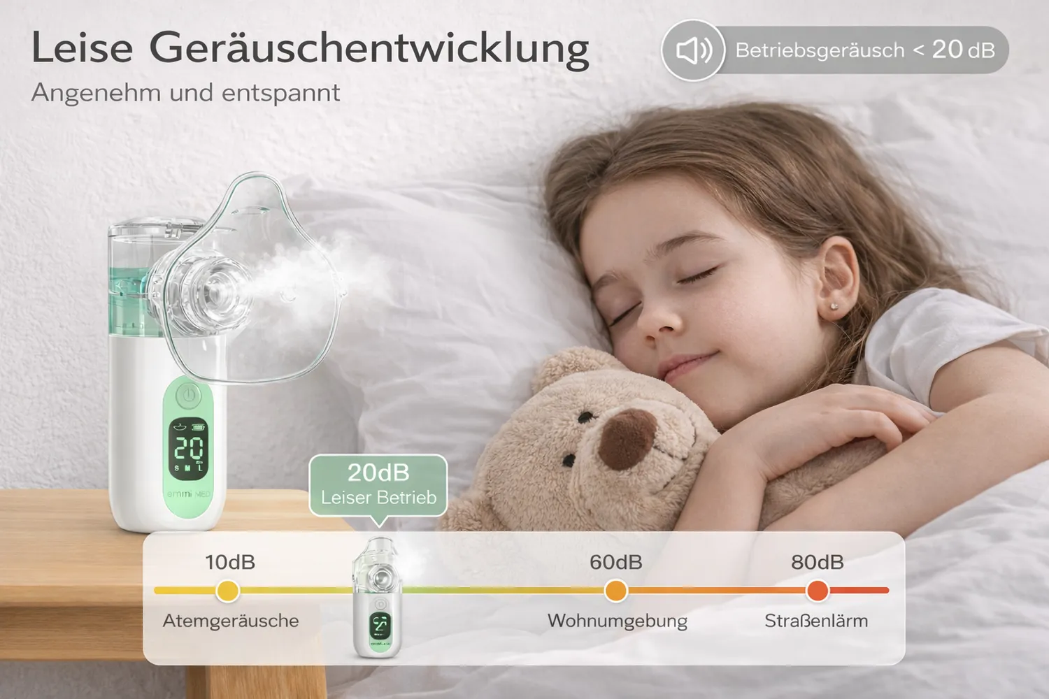Emmi-Nail emmi-Med inhalator lydsvag genopladelig