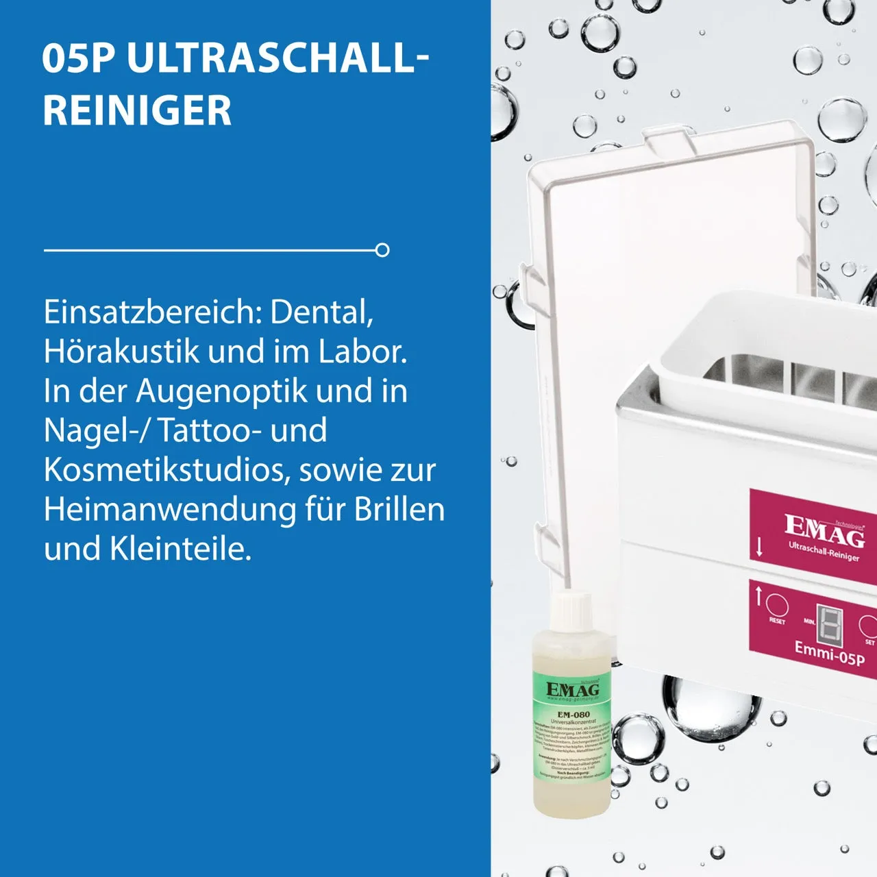 Emmi-Nail Emmi-05P ultralydsrenser 0,5 L rustfri