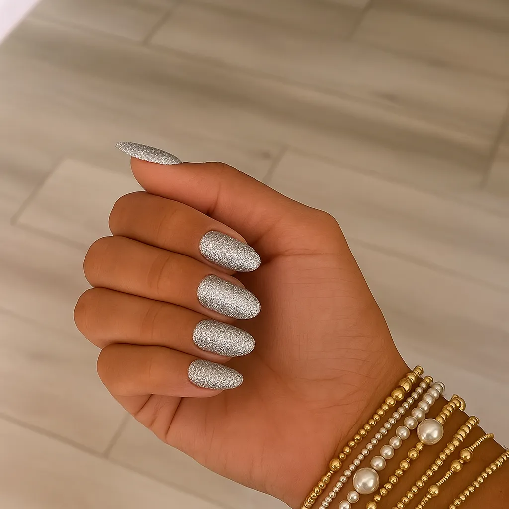 Emmi Shellac Silver Glitter L296 UV-lak sølv 15 ml