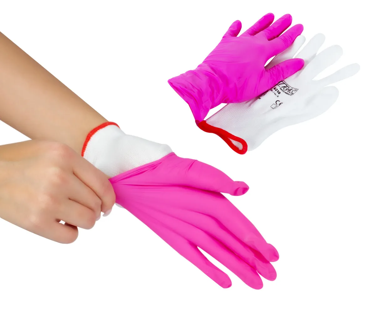 Emmi-Nail nylonhandsker hvide 1 par