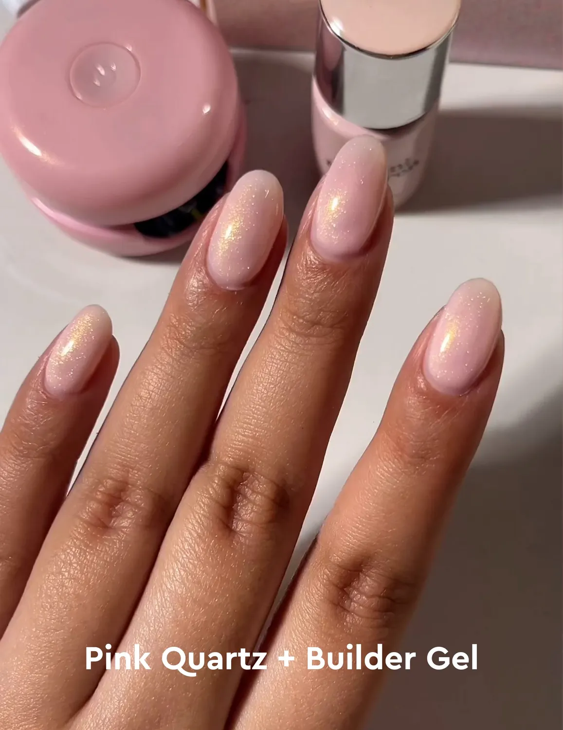 Le Mini Macaron Pink Quartz gellak 8,5 ml lyserød shimmer