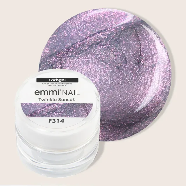 Emmi-Nail Twinkle Sunset F314 farvegel 5 ml metallic